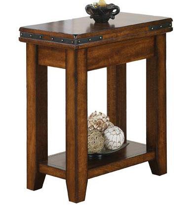 Skinny outlet end table